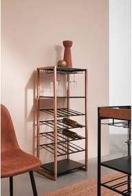 Fekete-natúr színű fém bortartó szekrény palackok száma 20, 50x122x35 cm Isaac – Yes Everyday