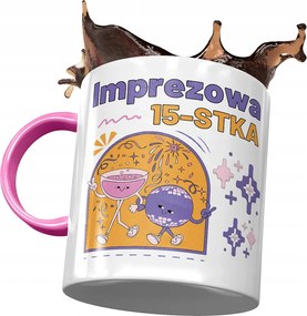 Rózsaszín Bögre Születésnapra 15 15. 15. Ajándék Nyomtatott Fotóval