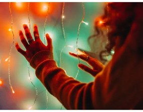 Twinkly TWW210SPP-TEU kültéri RGB LED karácsonyi fényfüggöny, 210 LED, 6,1 m, IP