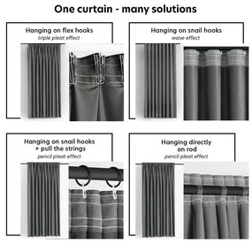 Sötétszürke bársony dimout (részleges sötétítő) függöny 200x270 cm Velto – Filumi