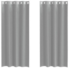 2 db világosszürke fátyolfüggönyök rojtokkal 140x225 cm
