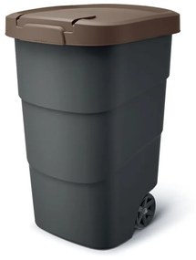 Kerti tartály strapabíró kerekekkel 110 l, barna / antracit