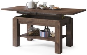 Mazzoni ASTORIA Barna Tölgy - NYITHATÓ/MAGASÍTHATÓ DOHÁNYZÓASZTAL POLCOS ÉTKEZŐASZTAL ÉS DOHÁNYZÓASZTAL EGYBEN