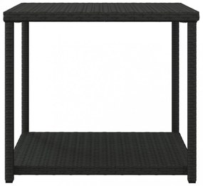 fekete polyrattan kisasztal 55 x 45 x 49 cm