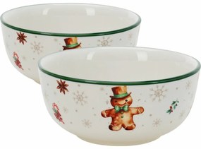 2 db porcelán tálka Gingerbread 500 ml 14 cm