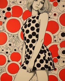 Poszter 40x50cm Piros pöttyök