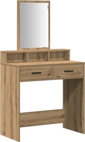 vidaXL Öltözködőasztal fiókkal Artisan tölgy 79 x 41 x 140 cm Faanyag