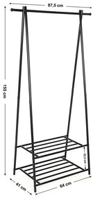 Álló fogas LINEA fekete