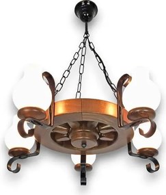 Brilagi - ROATA láncos csillár 5xE14/40W/230V átm. 50 cm bükk/dió