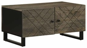 Fekete tömör mangófa dohányzóasztal 80 x 50 x 40 cm