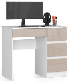 PC asztal Benicio II (fehér + fényes cappuccino) (J). Akció -18%. 1069914