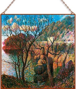 Rubaldo Merello - Tramonto sul mare üvegkép, falikép