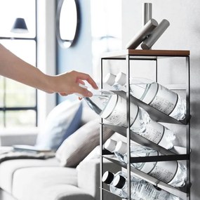 Fekete fém bortartó polcos állvány, palackok száma 16 20x88,5x19 cm Tower – YAMAZAKI