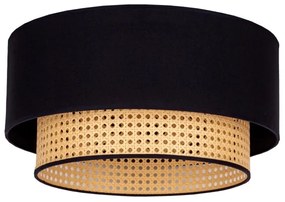 Duolla - Mennyezeti lámpa BOHO 1xE27/15W/230V átm. 45 cm fekete/rattan