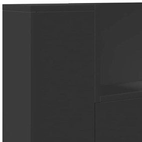 Fejtámla LED -es lámpákkal Fekete 120 x 16,5 x 103,5 cm Faanyag