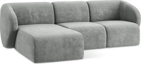 Szürke zsenília sarokkanapé (bal oldali-heverő résszel) Lani – Makamii