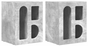 vidaXL Éjjeli asztal 2 pcs Beton Szürke 40 x 35 x 50 cm Faanyag