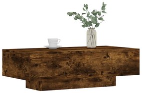 Füstös tölgy színű szerelt fa dohányzóasztal 100x49,5x31 cm