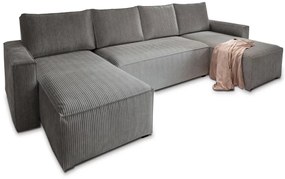 U alakú ülőgarnitúra SMART COSARO 295x140 cm, szürke