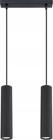 Mennyezeti Függő Lámpa Túlnyúló Tuba Spot 2x GU10 Fekete Karbon 1574 Sollux