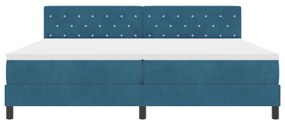 Boxspring Ágy Matrac Kék 200x200 cm Bársonyos