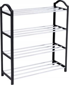 Cipősszekrény Smukee 61,5 x 62 x 19 cm fekete ezüst Cipőrendező