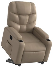 vidaXL elektromos kávészínű műbőr felállást segítő dönthető fotel