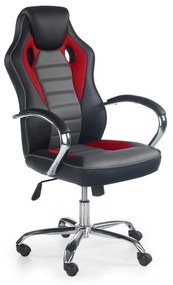 Gurulós gamer szék - Fekete-Piros-Kőris