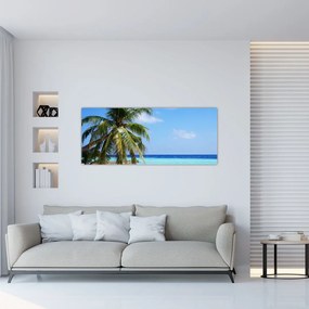 Pálmafák a strandon képe (120x50 cm)