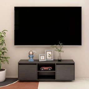 Szürke tömör fenyőfa tv-szekrény 110 x 30 x 40 cm