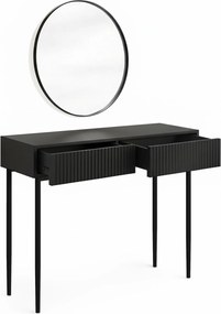 Nicole fésülködőasztal fekete tükörrel 60 cm - matt fekete / fekete lábak