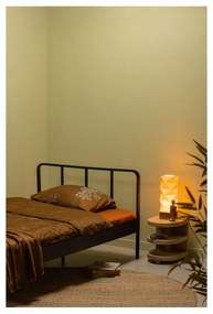 Fekete fém egyszemélyes ágy ágyráccsal 120x200 cm Mees – WOOOD