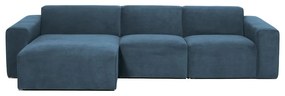 Kék kordbársony sarokkanapé (bal oldali) Sting – Scandic