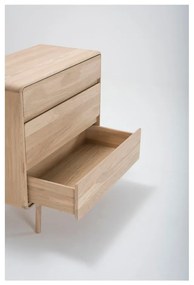 Fawn tömör tölgyfa komód 3 fiókkal - Gazzda