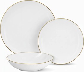 Porcelán Tányér Szett Étkezési Tányér 18db-os Aurea Mintás