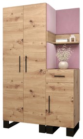 Előszobabútor Amanda 6 (artisan tölgy + rózsaszín). 1085903