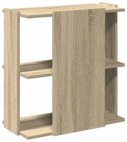 3 szintes sonoma tölgy színű szerelt fa könyvespolc 60x30x60 cm