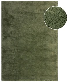 Sötétzöld szintetikus szőrme szőnyeg 120x170 cm Faroe Wool Look Fur – Flair Rugs