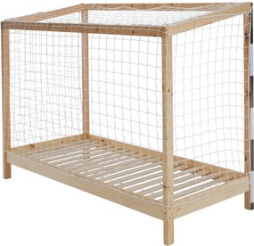 Montessori ágy, természetes/fehér/fekete, 90x200, FUTAL