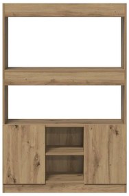 kézműves tölgy színű szerelt fa magasszekrény 92 x 33 x 140 cm