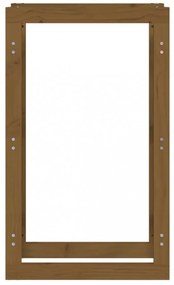 mézbarna tömör fenyőfa tűzifatartó állvány 60 x 25 x 100 cm