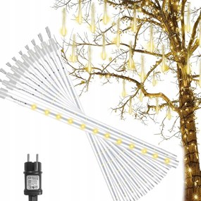 LED-es meteorit jégcsap Hulló hópelyhek Meleg szín