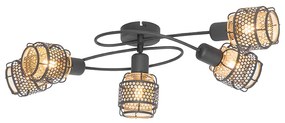 Design mennyezeti lámpa fekete arannyal 5-lámpás - Noud