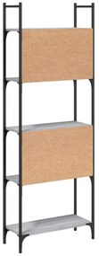 5 szintes szürke sonoma szerelt fa könyvespolc 60,5x24x166,5 cm