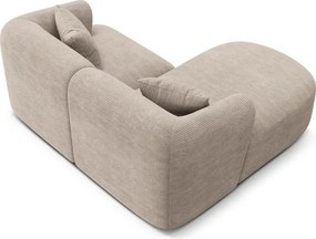Világosbarna kordbársony sarokkanapé (bal oldali-heverő résszel) Campi – Cosmopolitan Design