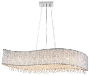 Endon 81979 - GALINA drótkábelre függesztett kristály csillár, 8xG9/25W/230V, fényes króm