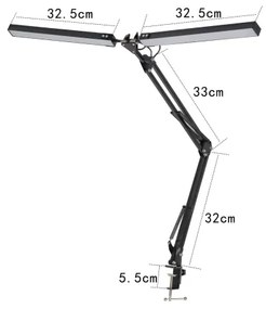 LED Asztali lámpa csipeszes 2xLED/10W/230V 2800-6800K