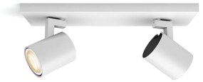 Philips Hue Runner fehér fali/mennyezeti spotlámpa, 2 spotfejjel, White Ambiance, 2x5W, 700lm, 2200-6500K változtatható fehér, 2xGU10 LED fényforrás + DimSwitch, 8719514338142