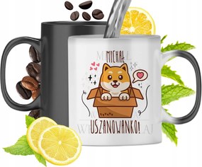 Mágikus bögre Mihálynak Fekete matt nyomott mintával 330ml