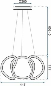 MORETTI MO4897 SPIX Fekete Színű Függeszték LED 3000-4000-6000K IP20